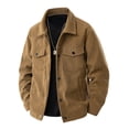 thumbnail image 1 of Men's Corduroy Shirt Jacket Retro Western Shacket Button Down Jackets With Flap Pockets Fall Winter Casual Coats L, 1 of 4