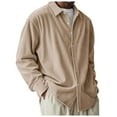 thumbnail image 1 of Men's Corduroy Shirt Stylish Comfortable Casual Long Sleeve Button Down Shirt for Men Soft Breathable Fashionable Wear Mens Casual Crew Neck Basic Tees, 1 of 4