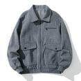 thumbnail image 1 of Men's Corduroy Shirts Button Down Shirts Casual Long Sleeve Shacket Jacket Lapel Collar Coat Outwear, 1 of 6