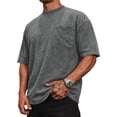 thumbnail image 1 of Men's Corduroy Short Sleeve T-Shirt with Chest Pocket Oversized Casual Pullover Top for Daily Streetwear Men's Casual Tops,Gray,XXL, 1 of 7