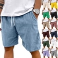 thumbnail image 1 of Men's Corduroy Shorts Casual 7 Inch Elastic Waist Drawstring Mens Shorts With Pockets Green L, 1 of 6
