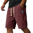 thumbnail image 1 of Men's Corduroy Shorts Casual Embroidered Logo Elastic Waist Drawstring Lightweight Beach Shorts with Pockets, 1 of 3