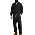 thumbnail image 1 of Men's Corduroy Track Suits Sets Long Sleeve Quarter Zip Sweatsuit Athletic Cargo Pants Gym 2 Piece Outfit, 1 of 9