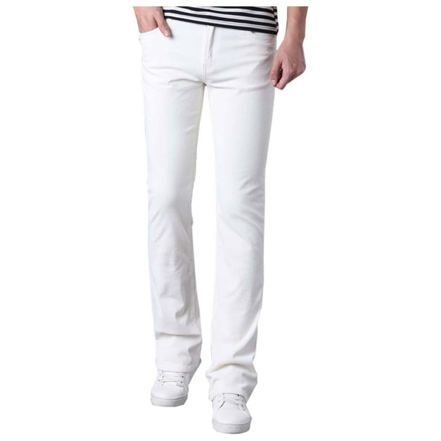 Men's Corduroy Vintage Bell Bottom Pants 70s Disco Stretchy Flared Pants Fit 60s 70s Outfits For
