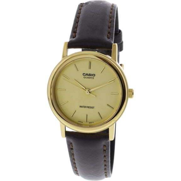 Men's Core MTP1095Q-9A Gold Leather Japanese Quartz Fashion Watch
