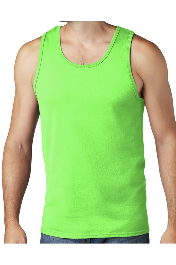 Men's Core Value Mid-weight Tanktop, 2XL Neon Green