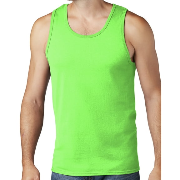 Men's Core Value Mid-weight Tanktop, 2XL Neon Green