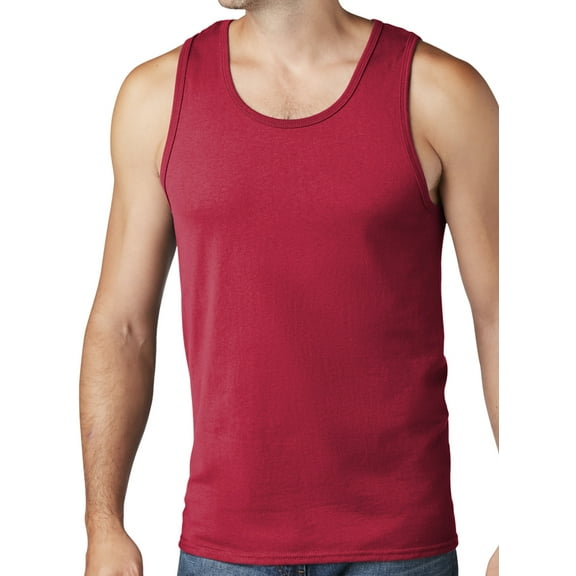 Men's Core Value Mid-weight Tanktop, 4XL Red