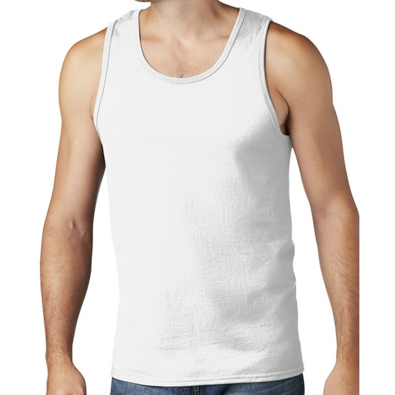 Men's Core Value Mid-weight Tanktop, Small White