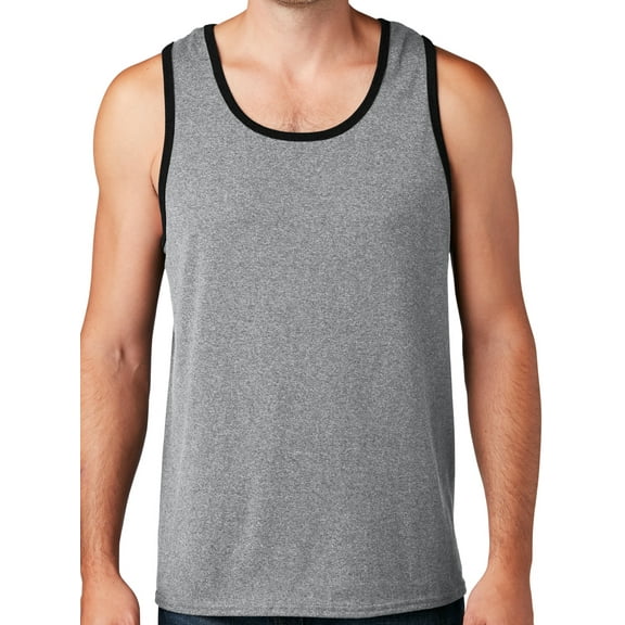 Men's Core Value Mid-weight Tanktop, XL AThletic Heather/Black