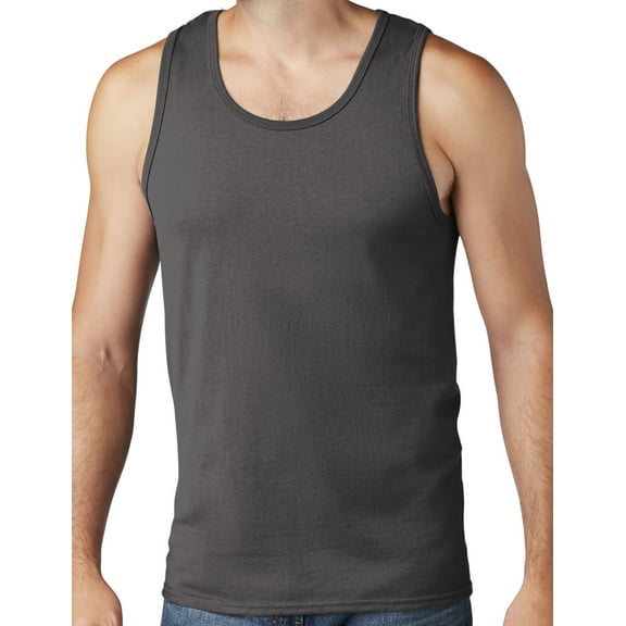 Men's Core Value Mid-weight Tanktop, XL Charcoal Gray