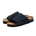 thumbnail image 1 of Men's Cork Sandals Suede Leather Slides Non-Slip Beach Shoes, 1 of 11
