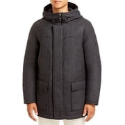 Mens Corneliani Charcoal Wool Houndstooth Parka Jacket IT 54 54R US 44R 44