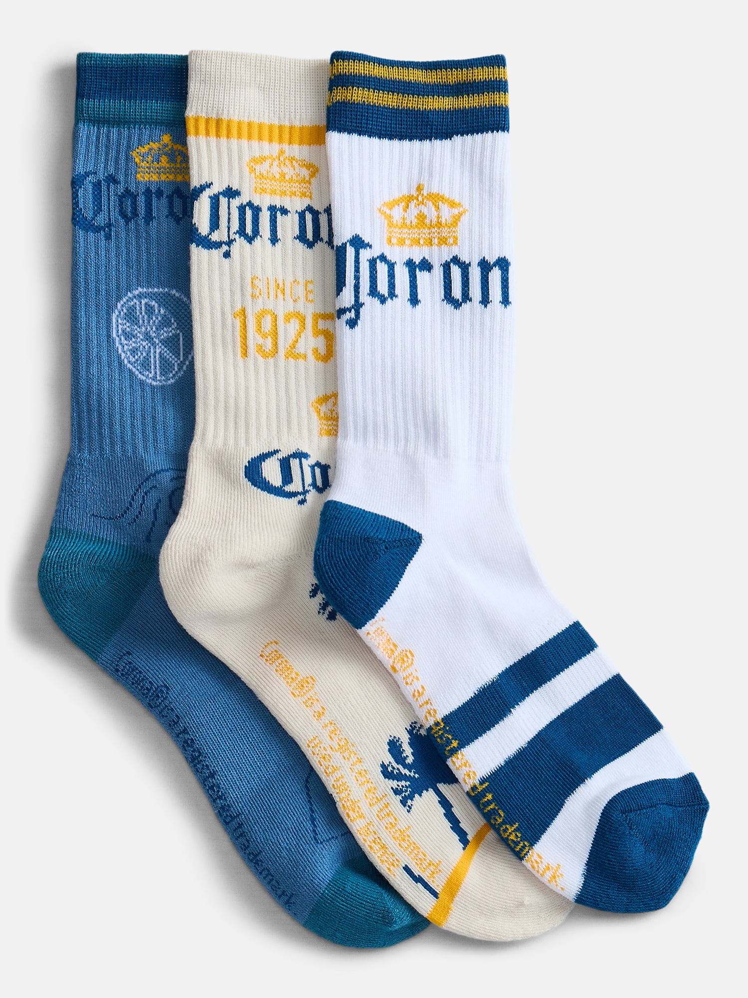 Corona Men's Socks, 3-Pack, Shoe Sizes 10-13