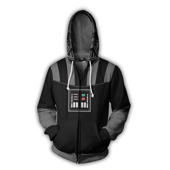 Men's Cosplay Graphics Zip Hoodie 3D Print Unisex Fashion Jacket (Darth Vader 2)