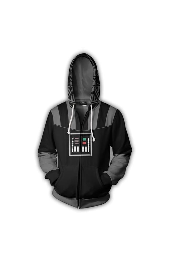 Men's Cosplay Graphics Zip Hoodie 3D Print Unisex Fashion Jacket (Darth Vader 2)
