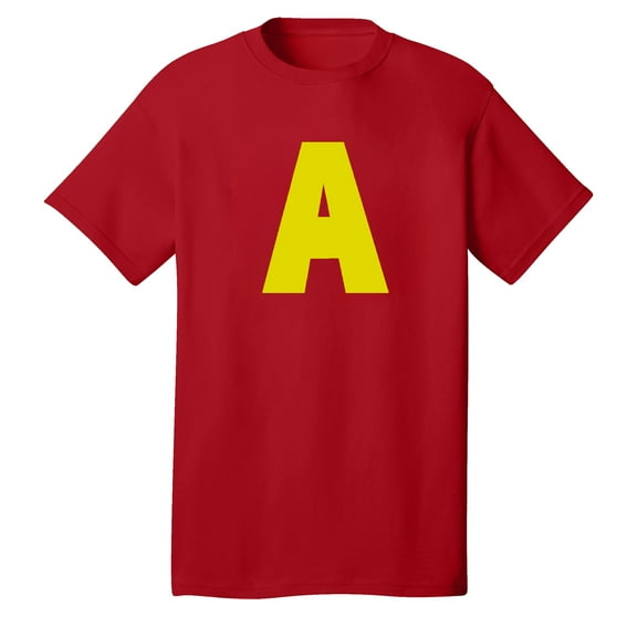 Men's Costume T-Shirt Graphic Tee with Bold Letter Cosplay Halloween Outfit, Red Small