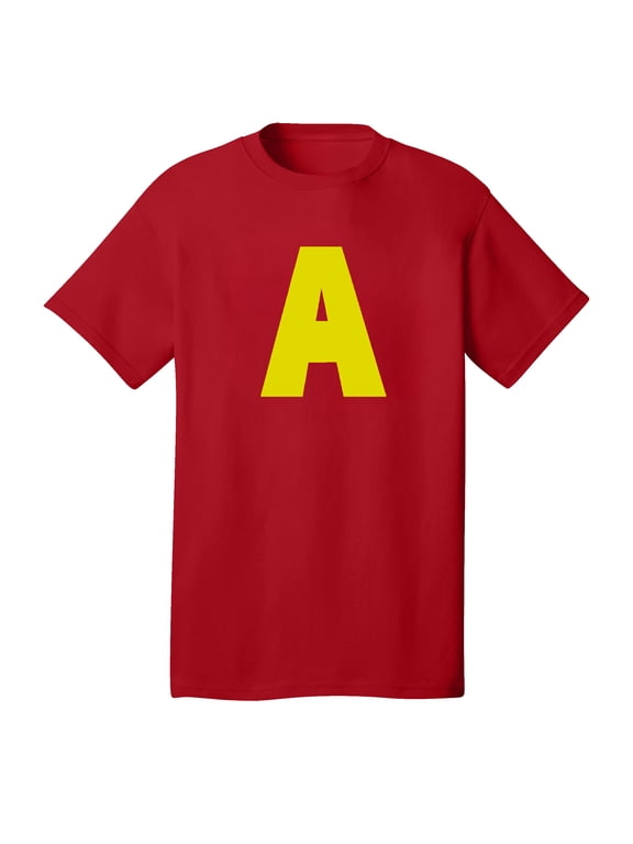 Men's Costume T-Shirt Graphic Tee with Bold Letter Cosplay Halloween Outfit, Red Small