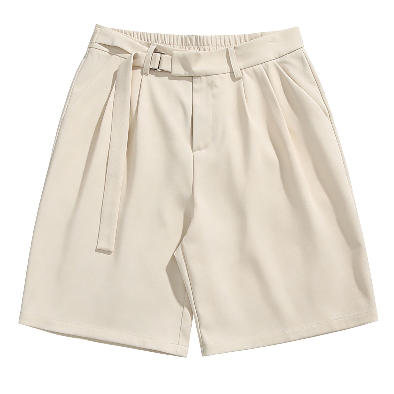 Men's Cotton 5/7 Inseam Shorts Casual Classic Fit Elastic Waistband ...