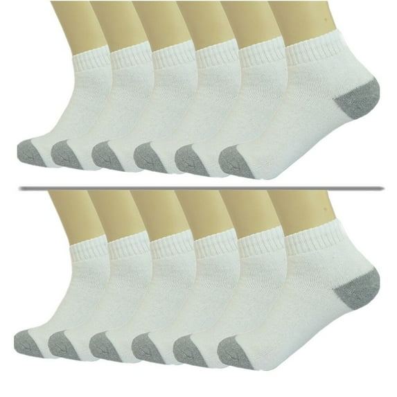 Men's Cotton Athletic Ankle Socks, White (3)