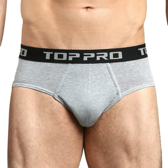 Men's Cotton Band Bikini Briefs, Underwear Light Gray S, 6-Pack