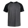 thumbnail image 1 of Men's Cotton Baseball T-Shirts Short Sleeve Crew Neck Classic Tee Shirt, Black/Charcoal Gray, 2X-Large, 1 Pack, 1 of 1