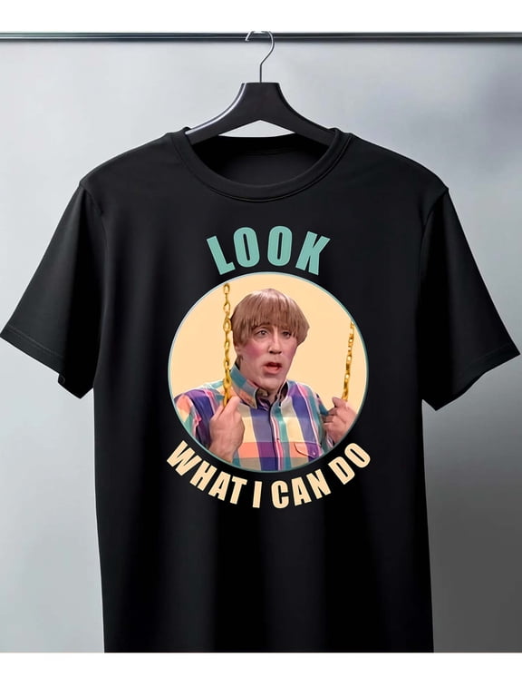 Men's Cotton Black T-Shirt - "Look What I Can Do" Meme Design