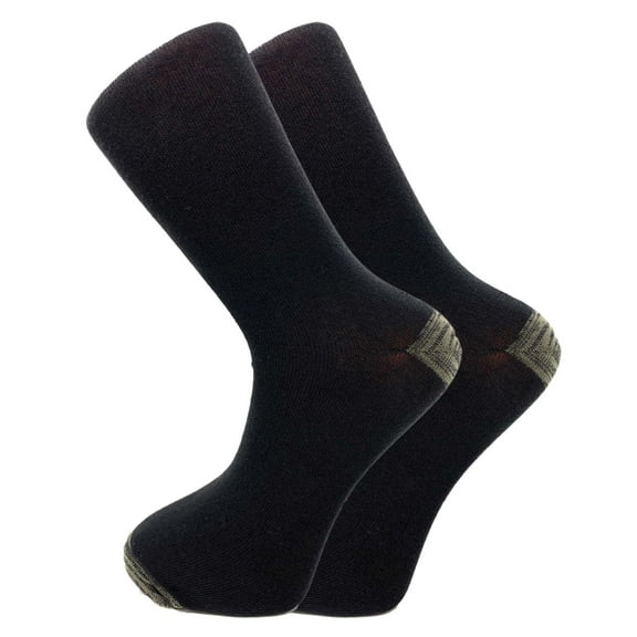 Men's Cotton Blend Crew Dress Socks, 5-Pack - Moisture Control & Comfort for Business Casual (Fits Shoe Size 6-12)