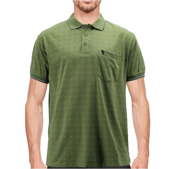 Men's Cotton Blend Embroidered Logo Short Sleeve Classic Polo Shirt (Napa, S)