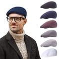 thumbnail image 1 of Men's Cotton Blend Flat Ivy Gatsby Newsboy Driving Hat Cap Navy, 1 of 7