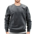thumbnail image 1 of Men's Cotton Blend Jersey Sweatshirt Classic Long Sleeve Crewneck Sweater (Charcoal, M), 1 of 3