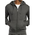 thumbnail image 1 of Men's Cotton Blend Lightweight Fleece Lined Sport Gym Zip Up Sweater Hoodie, Charcoal Gray XL, 1 Count, 1 Pack, 1 of 4