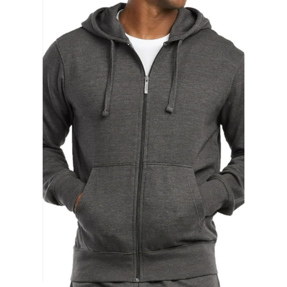 Men's Cotton Blend Lightweight Fleece Lined Sport Gym Zip Up Sweater Hoodie, Charcoal Gray XL, 1 Count, 1 Pack