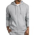 thumbnail image 1 of Men's Cotton Blend Lightweight Fleece Lined Sport Gym Zip Up Sweater Hoodie, Heather Gray XL, 1 Count, 1 Pack, 1 of 4