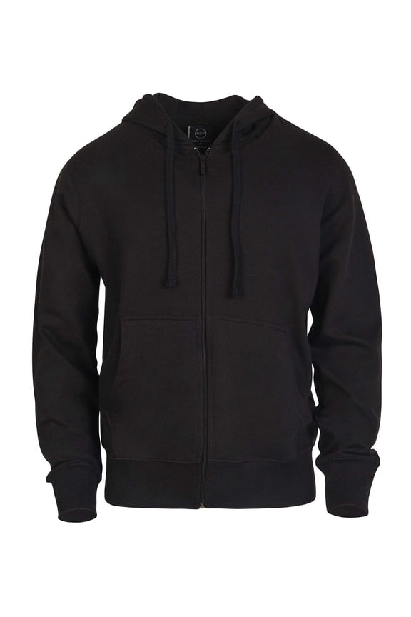Men's Cotton Blend Lightweight Fleece Zip Up Hoodie Sweatshirt 2XL, Black