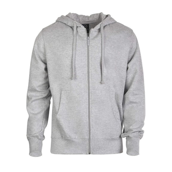 Men's Cotton Blend Lightweight Fleece Zip Up Hoodie Sweatshirt S, Heather Grey