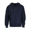 thumbnail image 1 of Men's Cotton Blend Lightweight Fleece Zip Up Hoodie Sweatshirt S, Navy, 1 of 5
