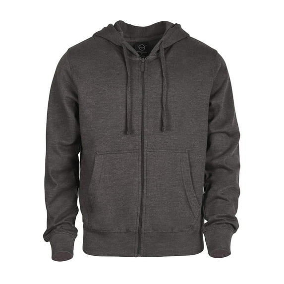 Men's Cotton Blend Lightweight Fleece Zip Up Hoodie Sweatshirt XL, Charcoal Grey
