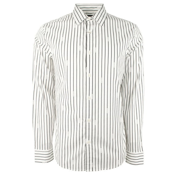 Men's Cotton Blend Slim Fit Long Sleeve Shirt Wht X-Large