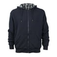 thumbnail image 1 of Men's Cotton Blend Zip Up Drawstring Fleece Lined Sport Gym Sweater Hoodie (Reversible - Navy, 3XL), 1 of 1