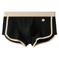 thumbnail image 1 of Men's Cotton Boxer Briefs, Comfortable Soft Breathable, Classic Style with Contrast Trim, Elastic Waistband, Black, Size L, 1 of 2