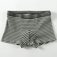 thumbnail image 1 of Men's Cotton Boxer Briefs - Gray, Size L - Striped, Comfortable, Breathable, Durable, Everyday Underwear with Wide Elastic Waistband, 1 of 3