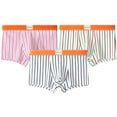 thumbnail image 1 of Men's Cotton Boxer Briefs Striped Design Everyday Underwear, 1 of 9