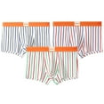thumbnail image 1 of Men's Cotton Boxer Briefs Striped Design Everyday Underwear, 1 of 8