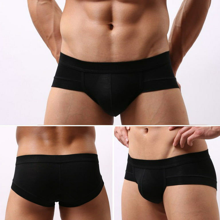 Men's Cotton Brief Seamless Short Trunk Boxers Pants Thongs Guys Underwear  Underpants 