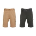thumbnail image 1 of 2 Pk Men's Cotton Cargo Casual Belted Pockets Active Hiking Outerwear Shorts, 1 of 7