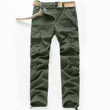 Men's Cotton Cargo Overalls Multi Pocket Casual Work Pants Loose Fit Washed Trousers All Season Long Pants 5XL