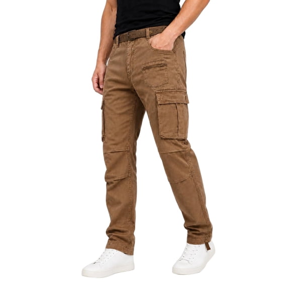 Men's Cotton Cargo Pants, Multi-Pocket Loose Fit Casual Work Pants for Men,Size 32-42
