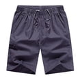 thumbnail image 1 of Men's Cotton Cargo Shorts, Elastic Drawstring Waist with Multi-Pockets, Casual Everyday Shorts for Men Athletic Casual Shorts Purple 5XL, 1 of 8