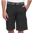 thumbnail image 1 of Mens Cotton Cargo Shorts Multiple Pockets Casual Fit Black Grey Belt 32, 1 of 4